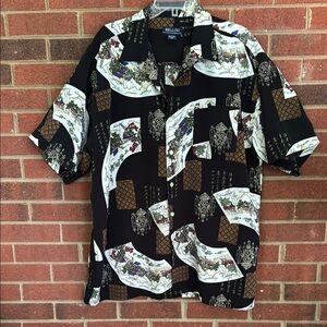 Bellini Black and White Casual Button Down Shirt